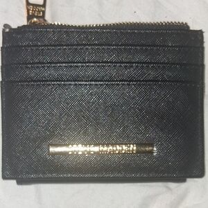 Steve Madden Black Card Wallet with Gold Detail